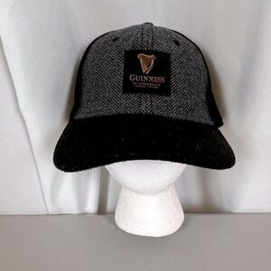 GUINNESS MENS BASEBALL HAT BLACK AND GRAY ONE SIZE ADJUSTABLE